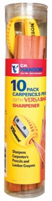 C.H. Hanson Carpenter's Pencils with VersaSharp Sharpener, 10-Pack