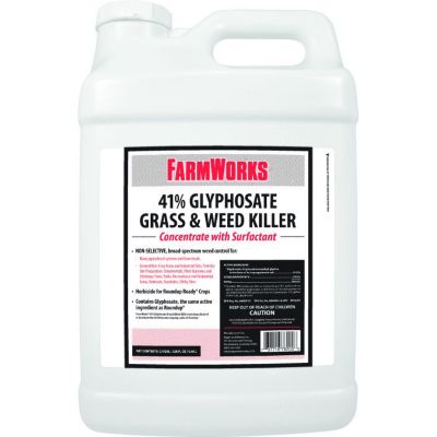 FarmWorks 2.5 gal. 41% Glyphosate Grass and Weed Killer Concentrate – 104430599 – 76200