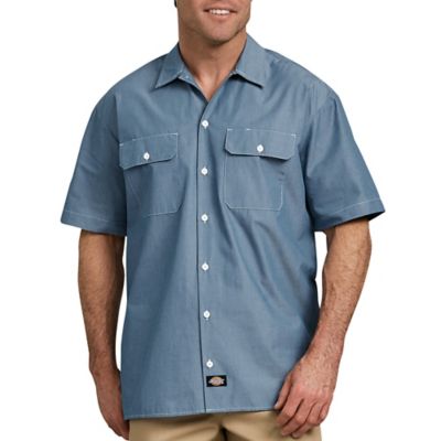 Dickies Men's Short-Sleeve Relaxed Fit Chambray Shirt