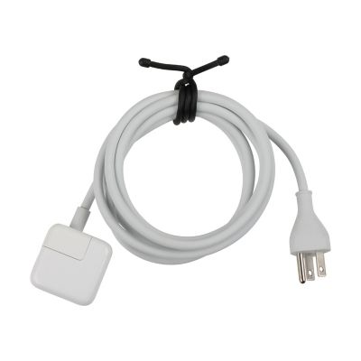 Image showing  12 in. Gear Tie Reusable Rubber Twist Ties, Black, 2-Pack