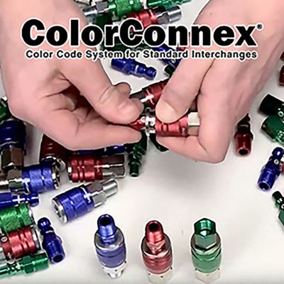 Image showing  1/4 in. FNPT ColorConnex X-Flo Push-To-Connect Red Coupler, Industrial Type D