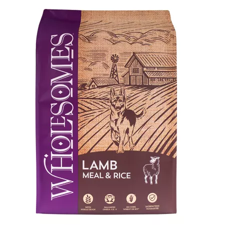 Wholesomes Adult Lamb Meal and Rice Recipe Dry Dog Food 40 lb Bag Dry Dog Food