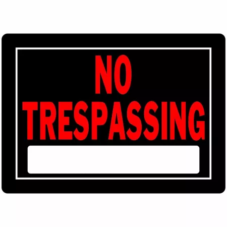 Hillman No Trespassing Panel 10-in x 14-in Black/Red Safety Signs