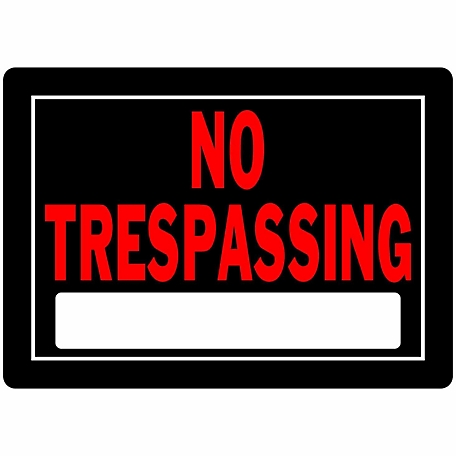 Hillman No Trespassing Sign Black and Red (10in. x 14in.), 840125