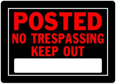 Hillman Posted No Trespassing Sign (10in. x 14in.)