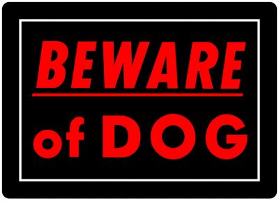 Hillman Beware of Dog Sign (10in. x 14in.)