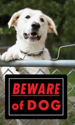 Warning Sign Hillman preholes 3 set BEWARE OF DOG 10" x 14" Aluminum metal 