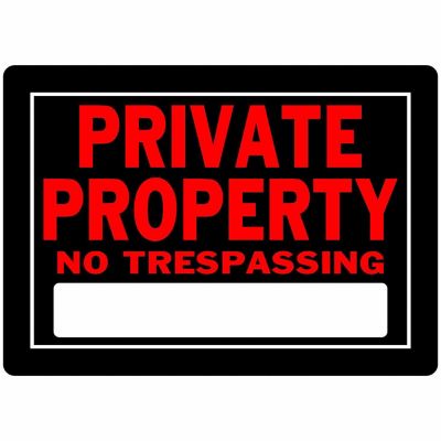 Hillman Private Property No Trespassing Sign (10in. x 14in.), 840147