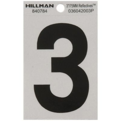 Hillman 3 In Black And Silver Reflective Adhesive Number 3 Mylar 840784 At Tractor Supply Co