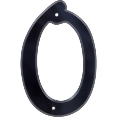 Hillman 4 in. Nail-on Black Plastic House Number 0, 2 in. Wide
