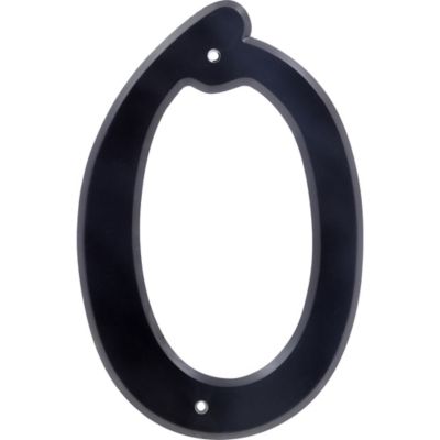 Hillman 4 in. Black Plastic Nail-On House Number 0, 2 in. Wide