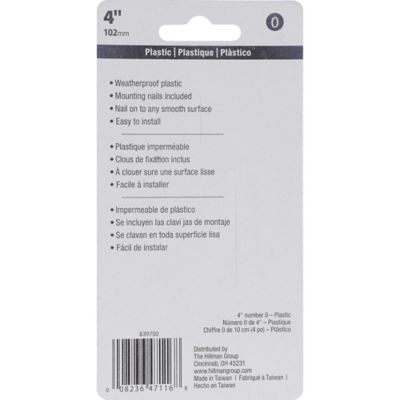 Image showing 2 th Hillman 4 in. Black Plastic Nail-On House Number 0, 2 in. Wide