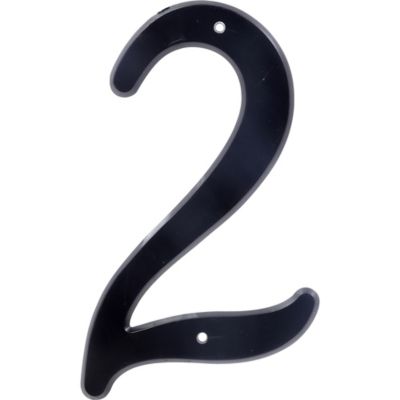 Hillman 4 in. Nail-on Black Plastic House Number 2, 2 in. Wide