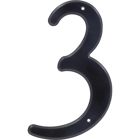 Hillman 4 in. Nail-on Black Plastic House Number 3, 2 in. Wide