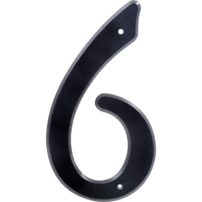 Hillman 4 in. Nail-on Black Plastic House Number 6, 2 in. Wide