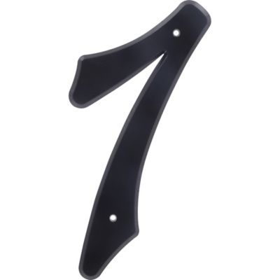 Hillman 4 in. Black Plastic Nail-On House Number 7, 2 in. Wide