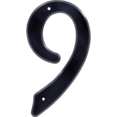 Hillman 4 in. Black Plastic Nail-On House Number 9, 2 in. Wide