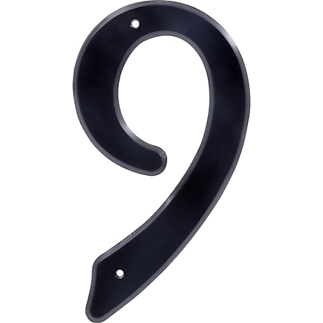 Hillman 4 in. Nail-on Black Plastic House Number 9, 2 in. Wide