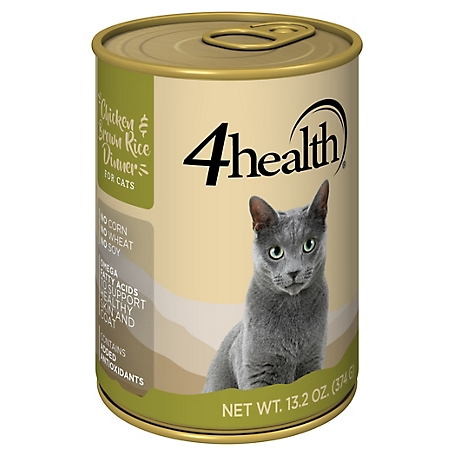 4health with Wholesome Grains Adult Chicken and Brown Rice Recipe Wet Cat Food, 13.2 oz.