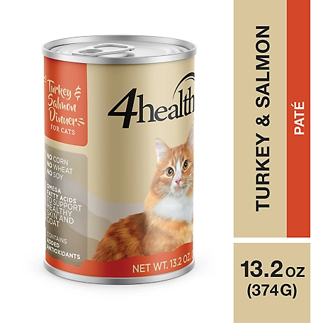 4health with Wholesome Grains Adult Turkey and Salmon Recipe Wet Cat Food, 13.2 oz