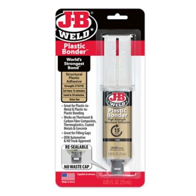 25 mL PlasticBonder Adhesive Syringe, Dries Tan