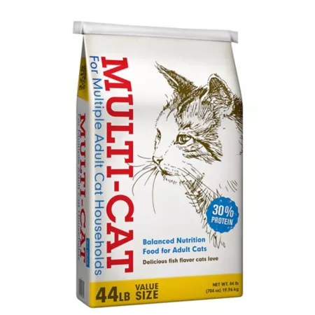 Multi-Cat Adult Indoor/Outdoor Chicken and Fish Formula Dry Cat Food 44 lb Bag Dry Cat Food