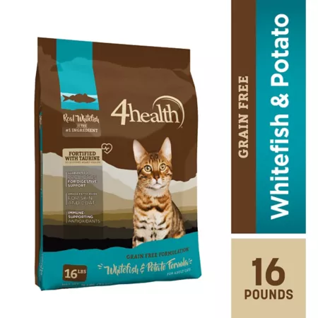 4health Grain-Free Adult Dry Cat Food White Fish and Potato Formula for Indoor and Outdoor Use Dry Cat Food