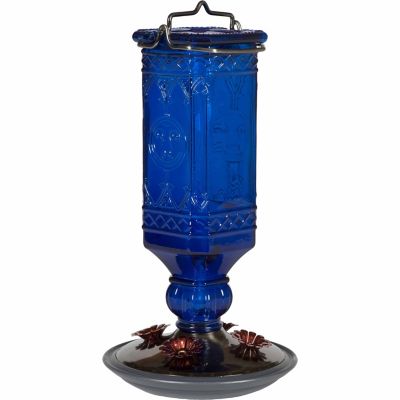 Perky-Pet Antique Bottle Hummingbird Feeder, 16 oz. Capacity, Cobalt Blue Hummers don't care what color their feeder is in