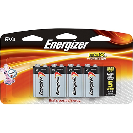 Energizer 9V Max Batteries, 4-Pack