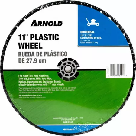 Arnold 11" Plastic Universal Wheel with Adapters Mower Tires & Wheels