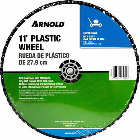 Arnold 11 in. Universal Plastic Wheel with Adapters