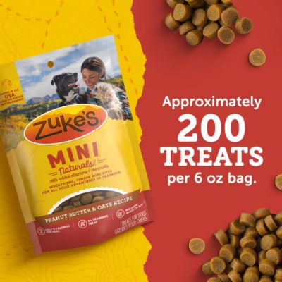 Image showing 6 th Zuke's Peanut Butter Mini Naturals Dog Treats