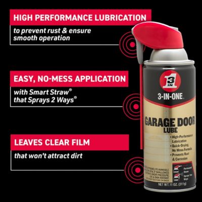 Image showing  11 oz. 3-IN-ONE Garage Door Lube with Smart Straw Spray, High-Performance Quick-Drying Lubricant for Garage Doors