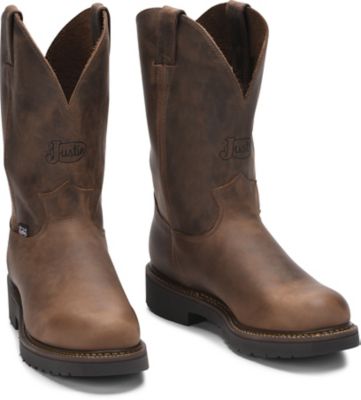 Image showing 6 th Justin Men's Balusters Round Toe Pull-On Work Boots, 11 in.
