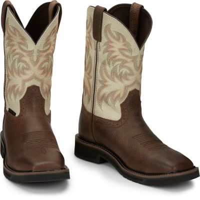 Image showing 6 th Justin Men's Driller Cowhide Steel-Toe Stampede Work Boots, 11 in.