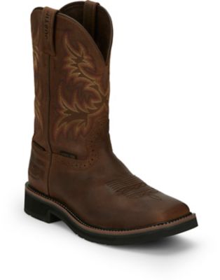 justin stampede work boots steel toe