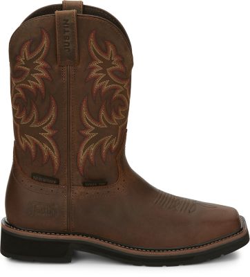 Image showing 4 th Justin Men's 11 in. Driller Waterproof Steel Toe Boot