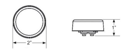 Image showing  2 in. 12V Round LED Clearance/Side Marker Light, Amber