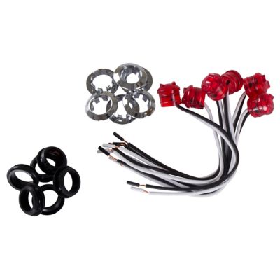 Image showing  3/4 in. 12V Round LED Clearance/Side Marker Light with Rubber Grommet, Red