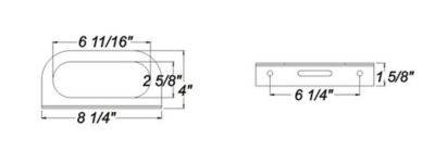 Image showing  Oval Stop/Tail/Turn Light Mounting Bracket, 8-1/4 in. x 4 in.