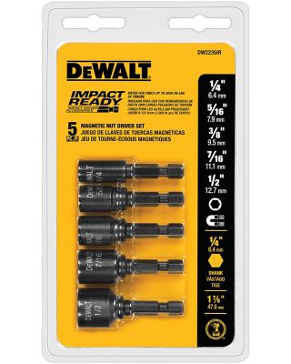 DeWALT Assorted Impact-Ready Magnetic Nutsetter Kit, 5 pc.