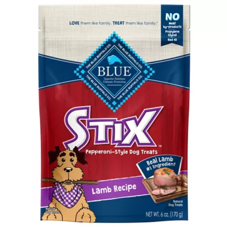 Blue Buffalo Stix Soft Moist Dog Treats Lamb Flavor 6 oz. Dog Soft & Chewy Treats