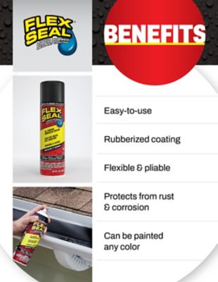 Image showing 7 th 14 oz. Flex Seal Black Aerosol Liquid Rubber Sealant Coating