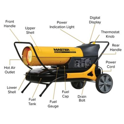 Image showing 5 th Master Diesel/Kerosene Forced Air Torpedo Heater, 5,375 sq. ft., 215,000 BTU, MHP-215-KFA