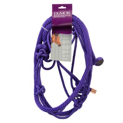 Image showing  Braided Rope Horse Halter with 7 ft. Poly Lead, Medium