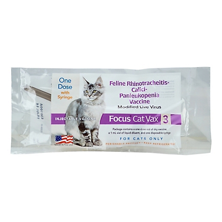 Focus Cat Vax 3 Cat Vaccine Injection, 1 Dose with Syringe