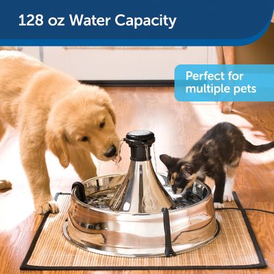 Image showing  128 oz. Drinkwell Dishwasher-Safe Stainless Steel Multi-Pet Water Fountain