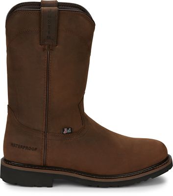 Image showing 4 th Justin Men's Wyoming Waterproof Worker II Work Boots, 10 in.