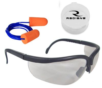 Radians Safety Glasses and Corded Ear Plugs Set