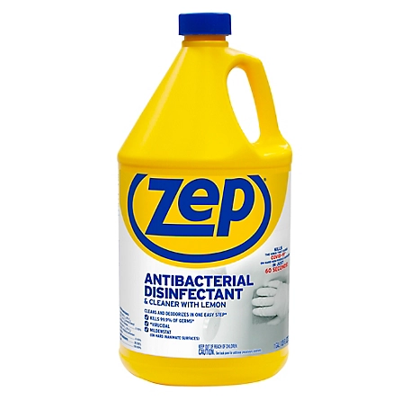Zep Commercial Anti-Bacterial Disinfectant And Cleaner, Lemon, 1 gal.